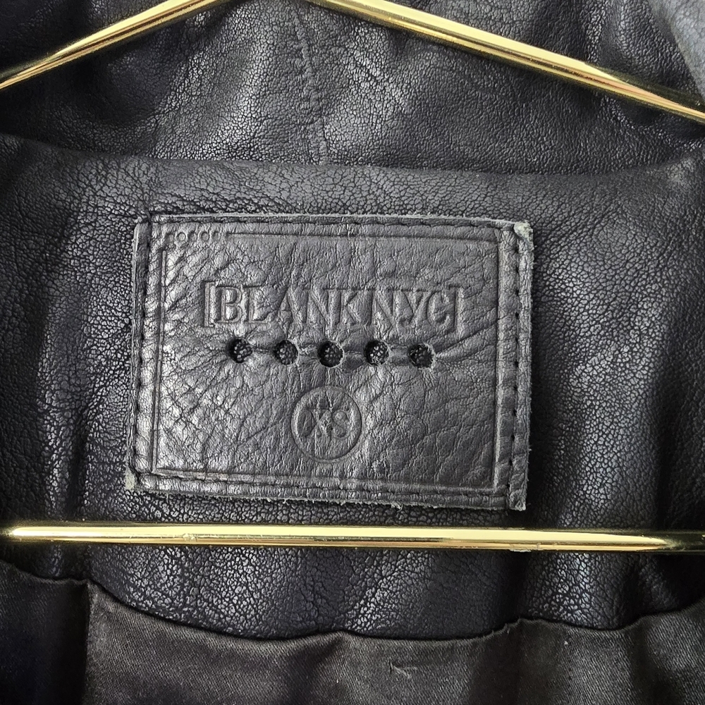 Blank NYC Faux Leather Vegan Moto Biker Rocker Chic Jacket Black Long Sleeve XS - Picture 7 of 15